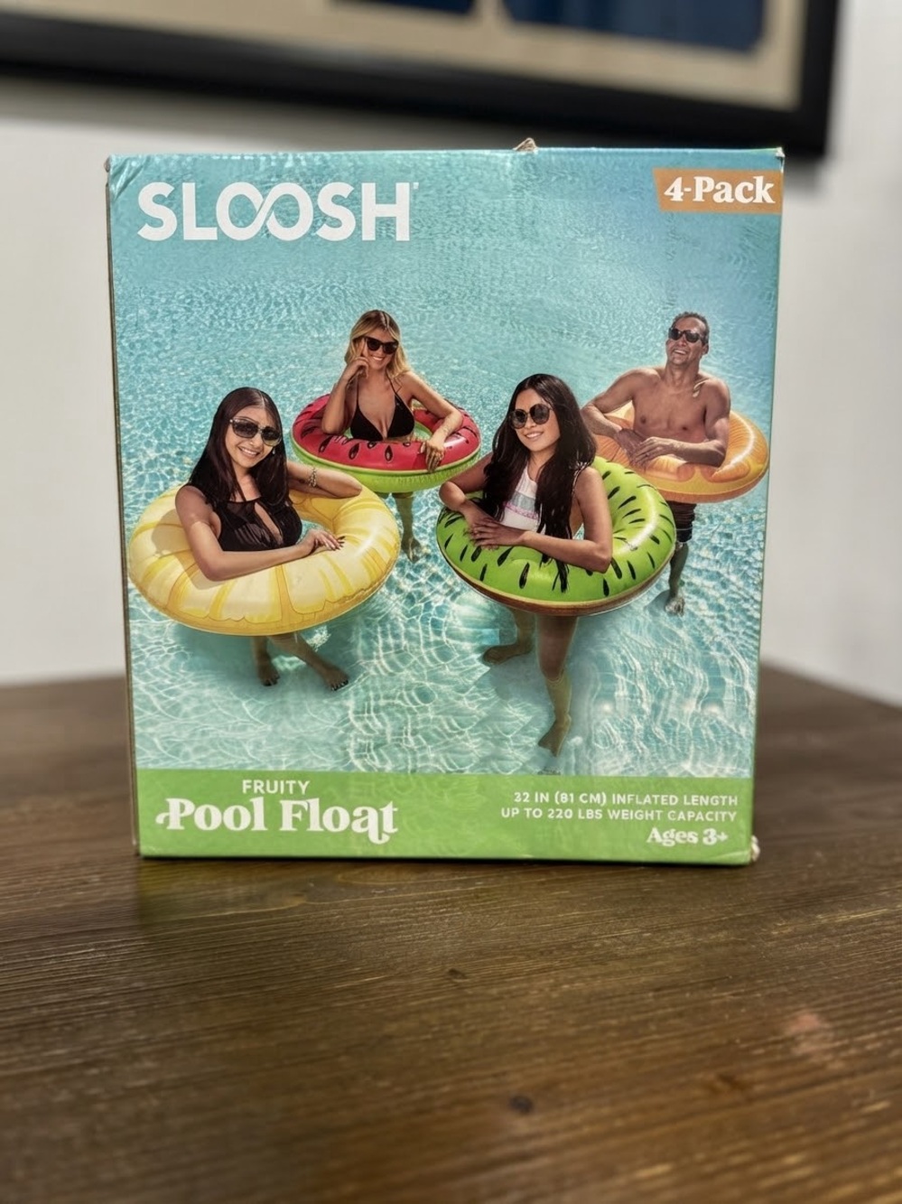 Sloosh Fruity Pool Float 4-Pack — Yellow, Green, Red, Orange